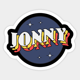 Jonny - Colorful Layered Retro Letters Sticker